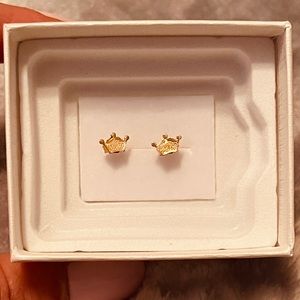 10K Gold Crown Earrings